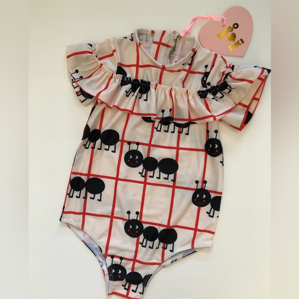 NWT Hugo Loves Tiki One piece Ruffle Swimsuit
